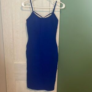 Blue body hugging dress